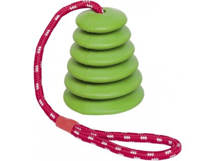 Nobby hračka pro velké psy tvrdá guma s lanem zelená 51cm