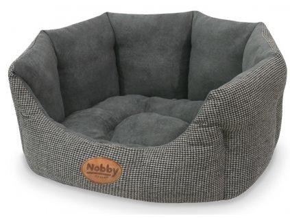 Nobby JOSI sivá kockovaná posteľ 65x57x22cm