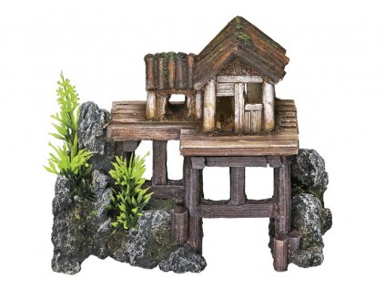 Nobby akváriová dekorácia domček na skale 15,5 x 8 x 12 cm