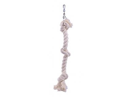 Bavlnené lano na zavesenie Nobby malé s 3 uzlami 38 cm
