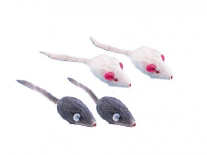 Plyšové myši Nobby s hrkálkou 5cm (4ks)