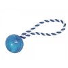 Nobby hračka pre psy TRP lopta s lanom modrá 7cm