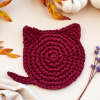 Podtácek háčkovaný bordó