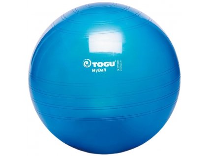 gymnasticky mic myball 65cm togu modra pruhledna transparentni