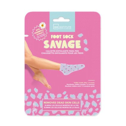 IDC Institute Exfoliačná ponožková maska s harmančekom  -  Foot Sock Savage Chamomille  -  36 g (2 ks)