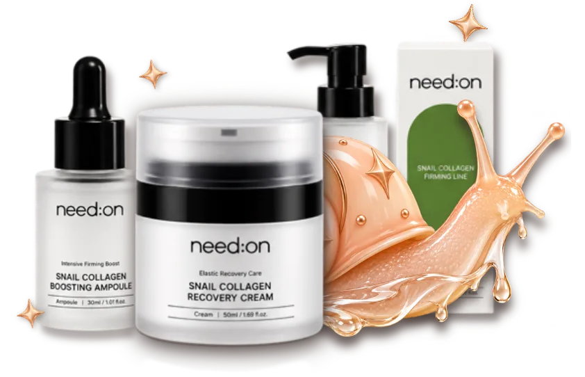 NEED:ON Snail Collagen — ampule, krém a řada se šnečím mucinem