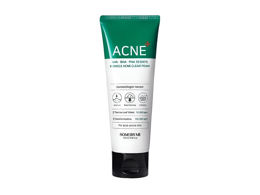 Some By Mi AHA BHA PHA 30 Days Miracle Acne Clear Foam - jemná hloubkově čistící pěna s kyselinami