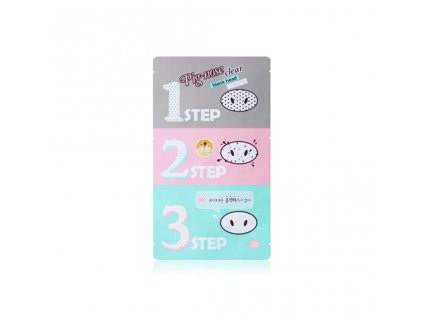 Holika Holika Pignose clear black head 3step kit- maska na zanesené póry