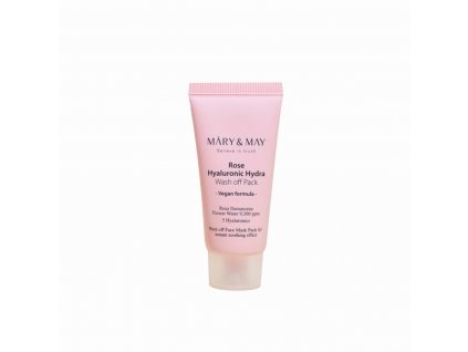 Mary&May Rose Hyaluronic Hydra wash off pack - hydratační pleťová maska s vodou z růží