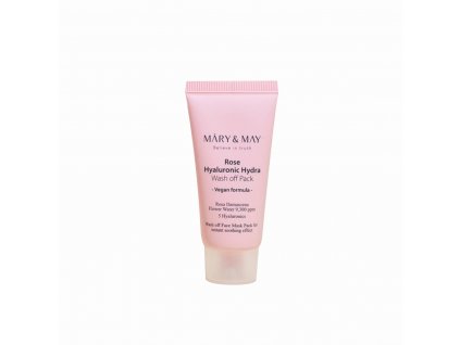 Mary&May Rose Hyaluronic Hydra wash off pack - hydratační pleťová maska s vodou z růží