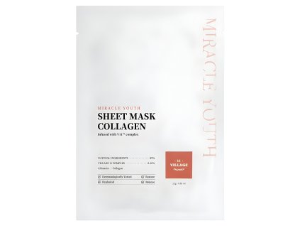 Village 11 Factory Miracle Youth sheet mask Peptide - zpevňující plátýnková maska s Peptidy a Retinolem