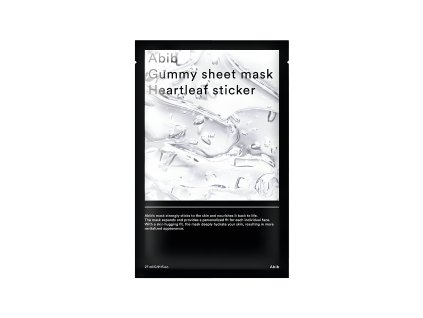 Abib Gummy Sheet mask Heartleaf sticker - zklidňující pleťová maska