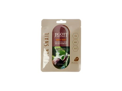 jigott real ampoule mask black snail 1pc 92