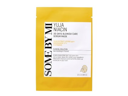 Some By Mi Yuja Niacin 30Days Blemish care serum mask - rozjasňující maska s Niaciamidem a vitamíny