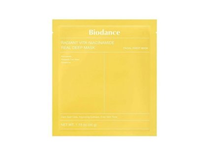 3003 biodance radiant vita niacinamide real deep mask rozjasnujici maska s niacinamidem a ananasem 34g
