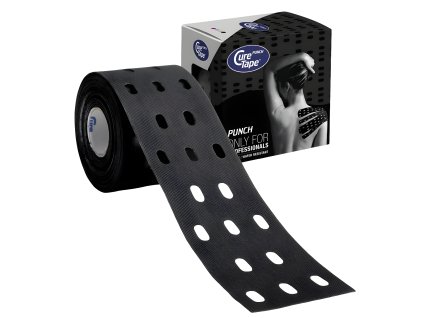 Curetape Punch - kineziologický tejp s unikátním vzorem perforovaných otvorů (Barva Černá)