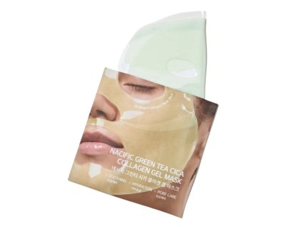 7621 korejska kosmetika nacific green tea cica collagen gel mask hydrogelova zklidnujici maska s kolagenem a zelenym cajem 35 g