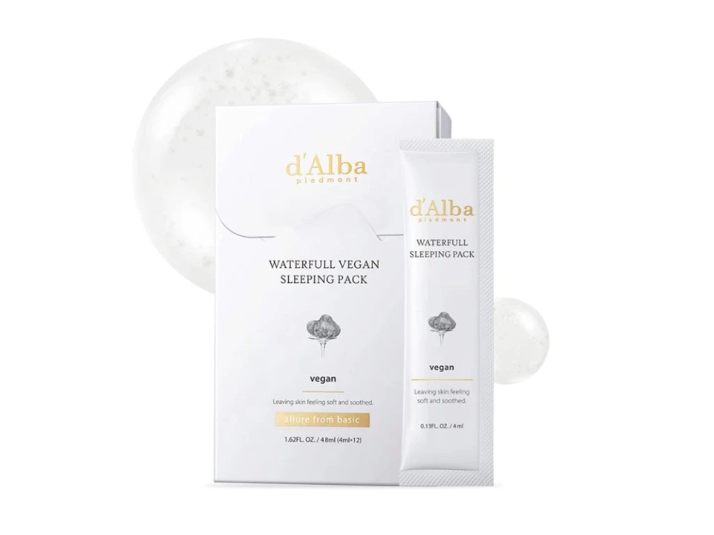 Noční hydratační maska s Bílým lanýžem - d´Alba Waterfull Vegan Sleeping Pack