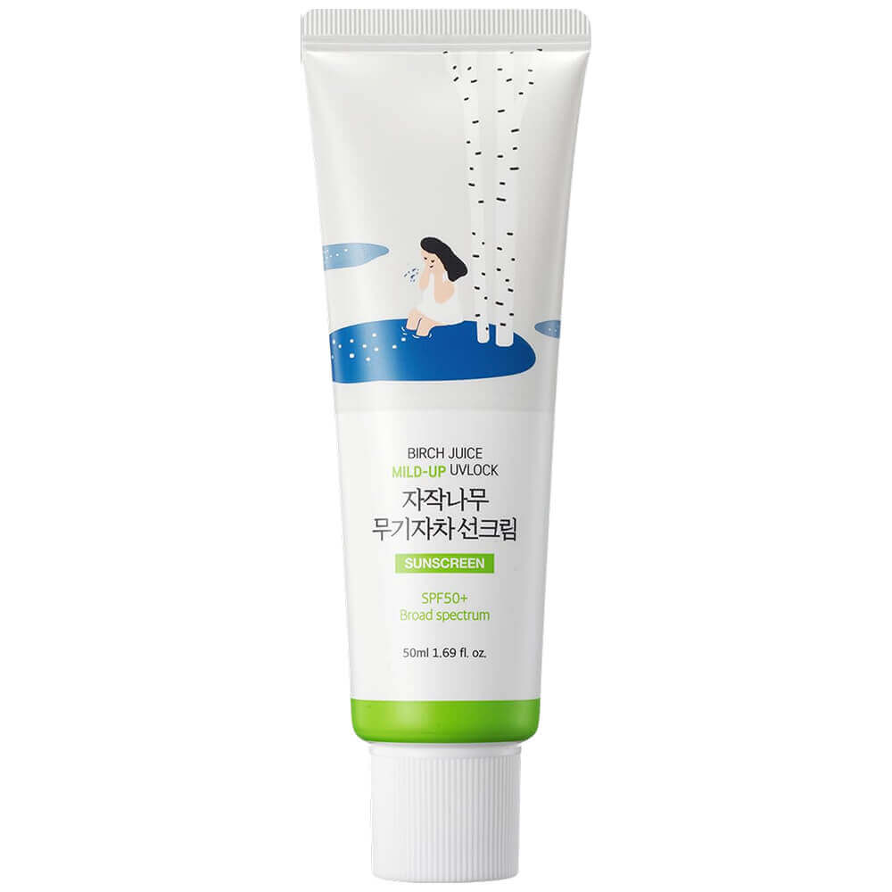 Levně Hydratační krém s ochranným faktorem - Round Lab Birch Juice Moisturizing Mild-Up Sunscreen SPF50+ PA++++