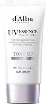 Levně Jemně tónovací krém s fialovým odstínem a ochranným faktorem - d´Alba Waterfull UV Essence Tone Up Sun Cream#Purple# SPF50+/PA++++