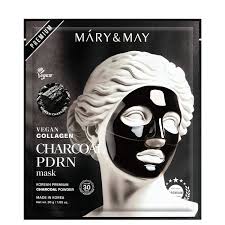 Zpevňující hydrogelová maska s PDRN a Vegan Kolagenem - Mary&May Vegan Collagen Charcoal PDRN Mask