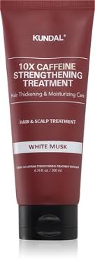 Posilující vlasová kúra s Kofeinem - Kundal 10X Caffeine Strengthening Treatment White Musk
