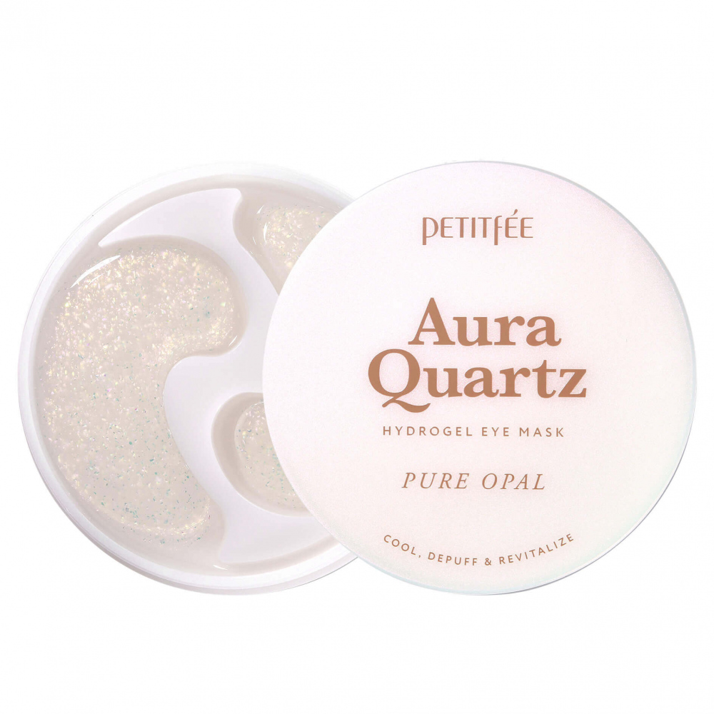 Levně Chladivé hydrogelové náplasti s extraktem z Perel - Petitfee Aura Quartz Hydrogel Eye Mask Pure Opal