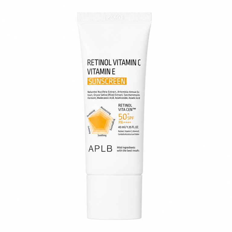 Rozjasňující opalovací krém s Retinolem - APLB Retinol Vitamin C, Vitamin E Sunscreen SPF50+/PA++++