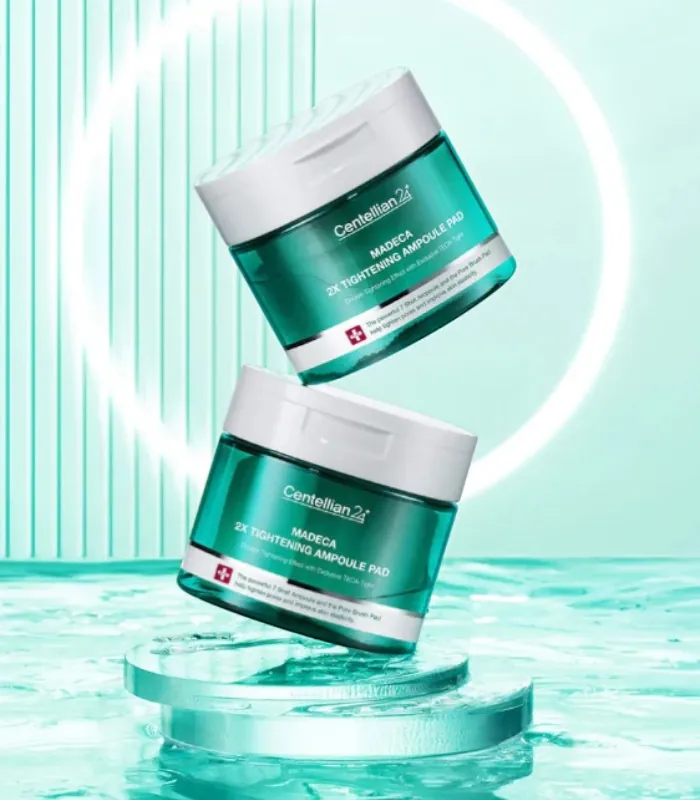 Ampulkové pleťové polštářky pro hladší vzhled pleti a pórů - Centellian24 Madeca 2X Tightening Ampoule Pad