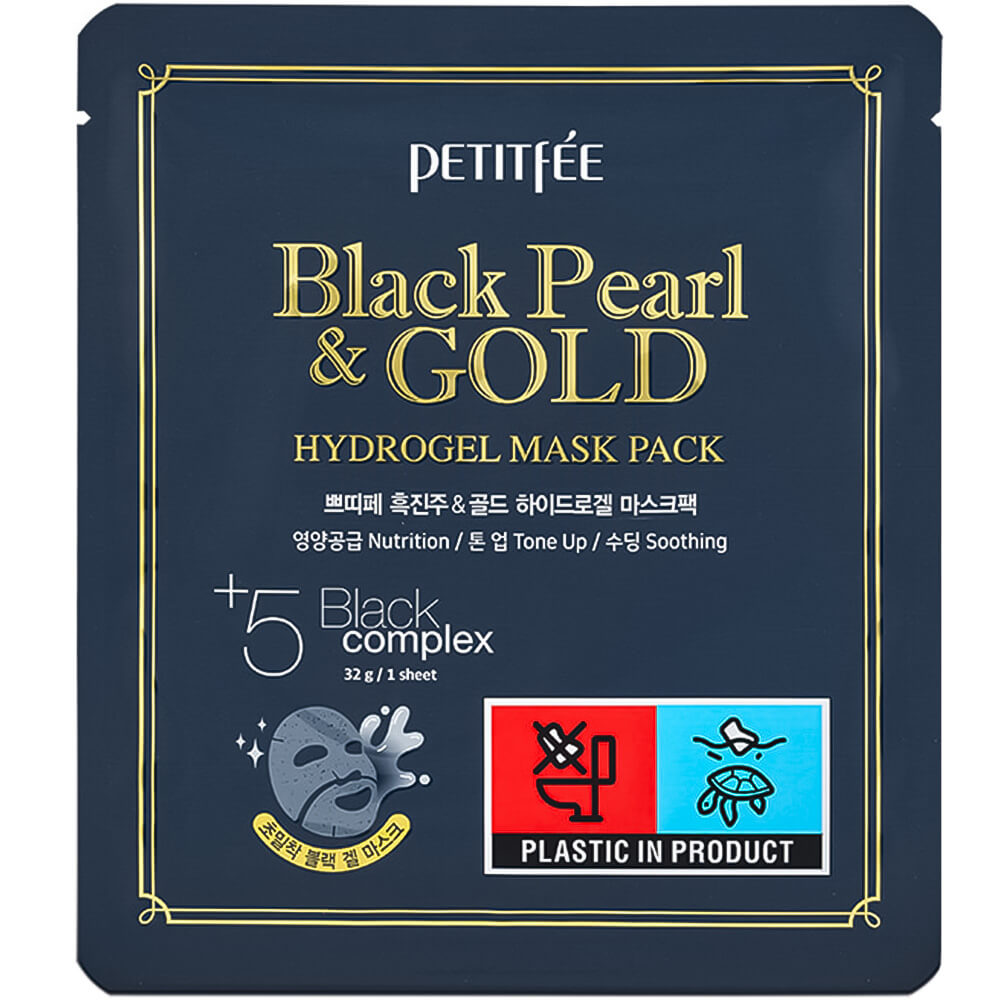 Levně Hydrogelová pleťová maska s výtažkem z černých perel - Petitfée Black Pearl and Gold Hydrogel Mask Pack