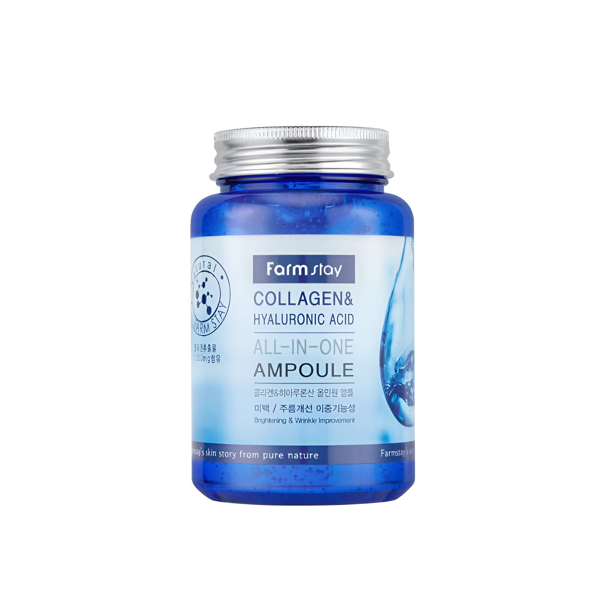 Hydratační ampoule s Kyselinou Hyaluronovou a Kolagenem - Farm Stay All in one Collagen and Hyaluronic acid ampoule