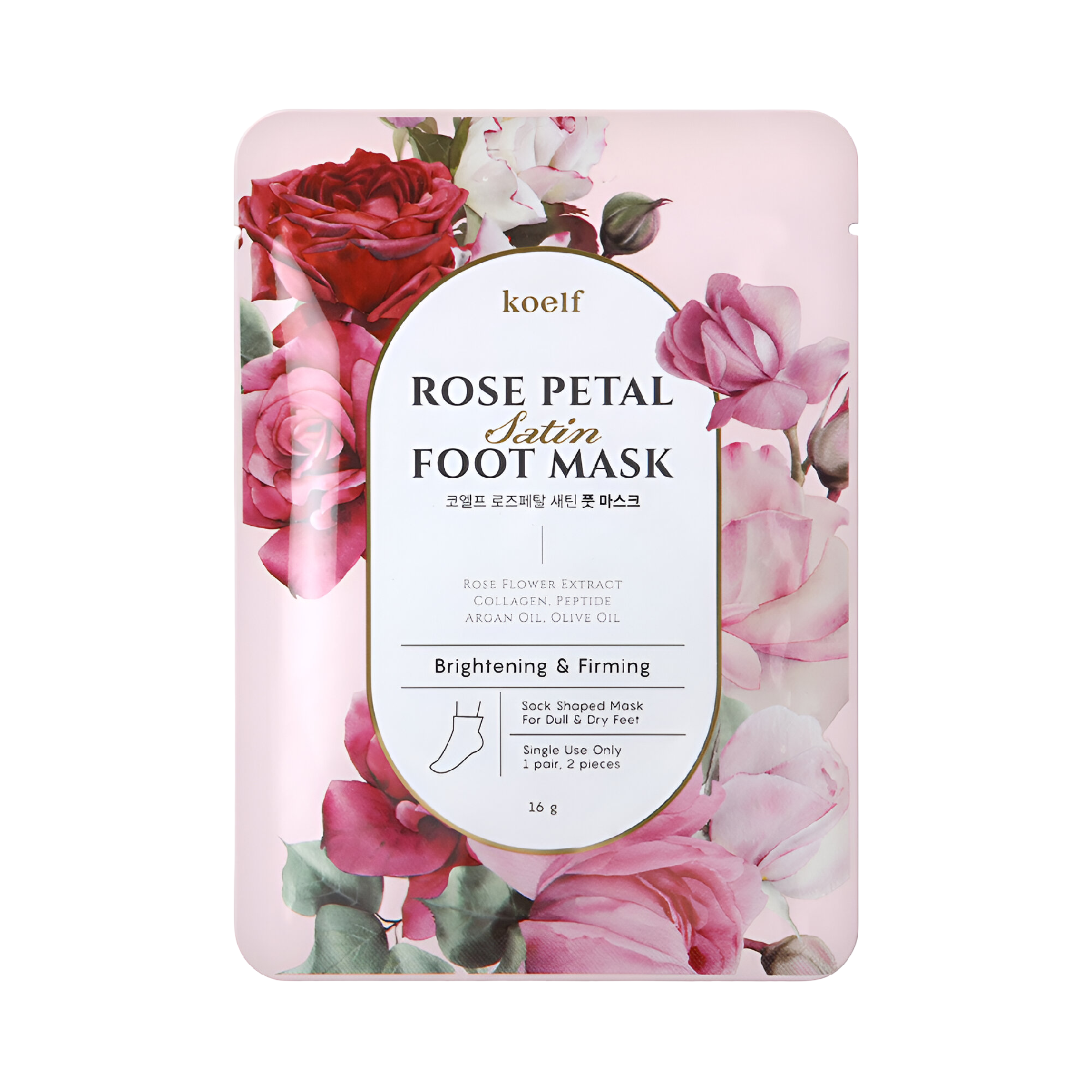 Levně Vyživující maska na nohy - Koelf Rose Petal Satin Foot mask