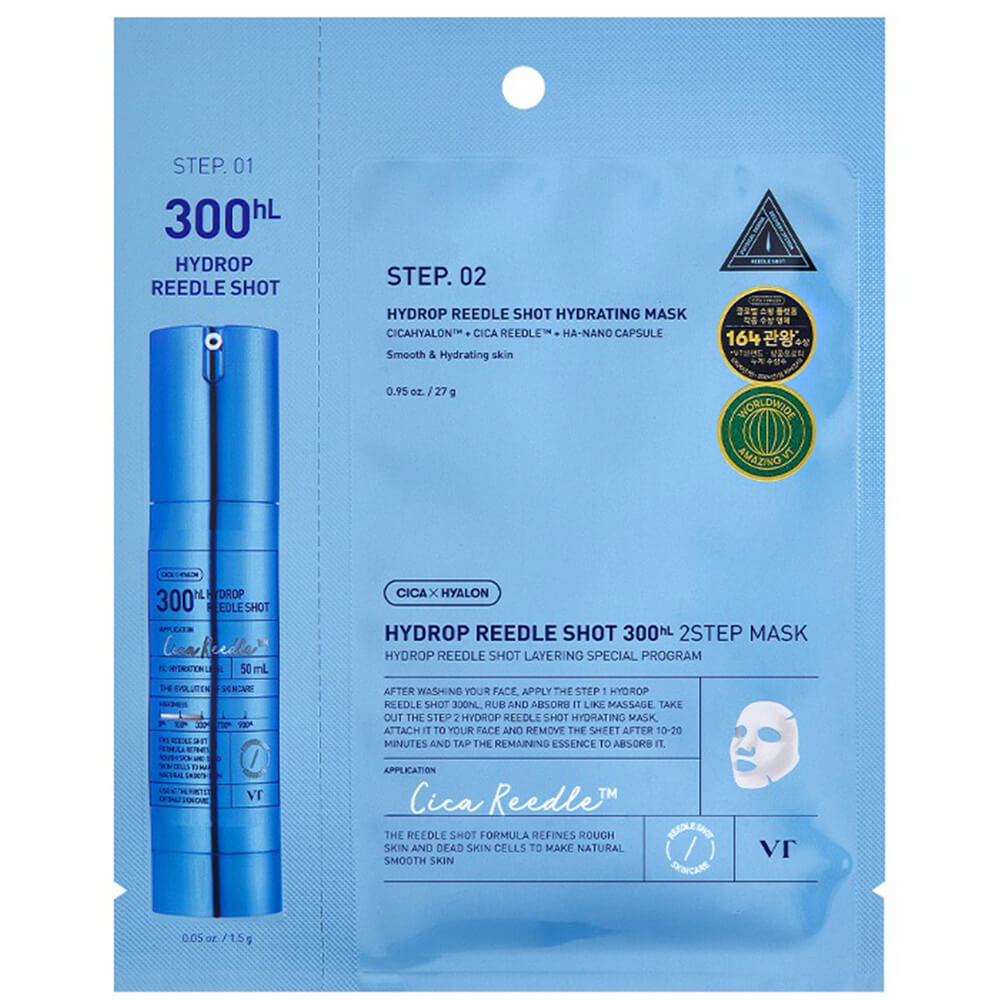 Levně Dvoufázová hydratační maska s mikrojehličkovým sérem - VT Cosmetics Hydrop Reedle Shot 300 HL 2Step Mask