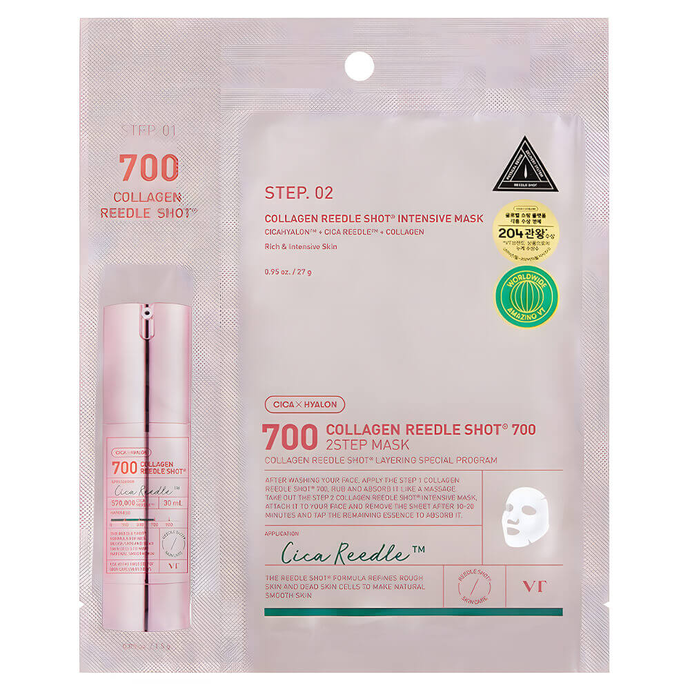 Levně Dvoufázová maska s mikrojehličkami a kolagenem - VT Cosmetics Collagen Reedle Shot 700 2step Mask