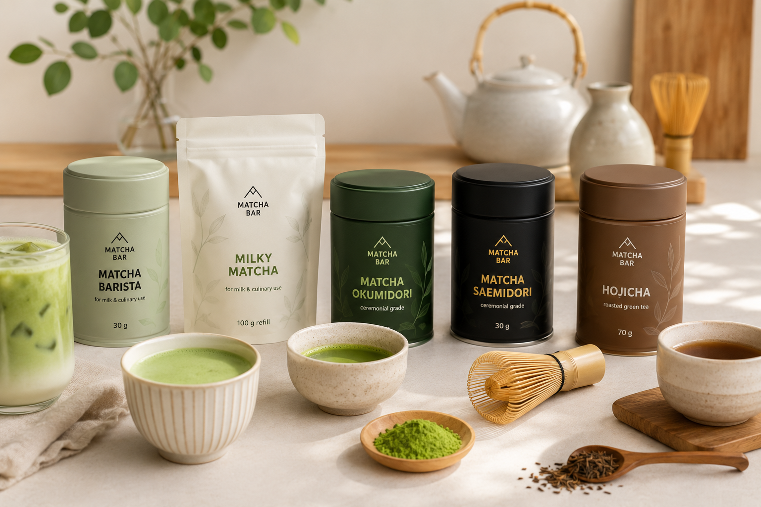 Ktorú matchu vybrať? Barista, Milky, Saemidori, Okumidori