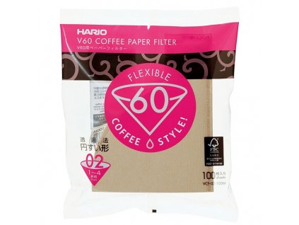 Hario V60-02 papierové filtre 100ks - Natural