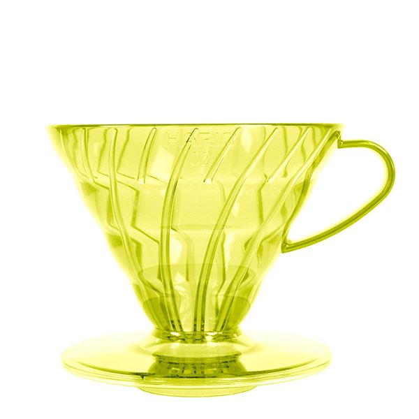 Hario plastový dripper V60-02, priehľadný žltý