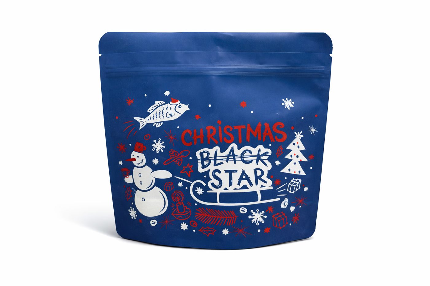 Modrý vánoční obal Christmas Black Star