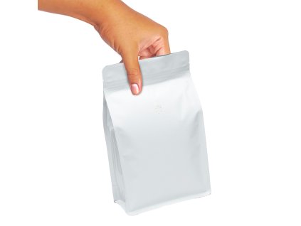 Sáček s plochým dnem bílý mat 250g