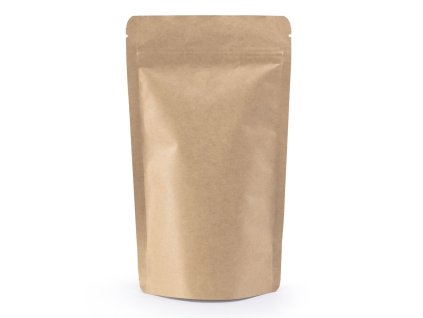 Hnědý papírový doypack s hliníkovou vrstvou