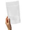 Doypack ZIP bílý kraftový s okénkem