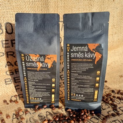Degustační balení: Úžasná a Jemná směs kávy