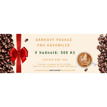 Dárkový poukaz pro kávomilce