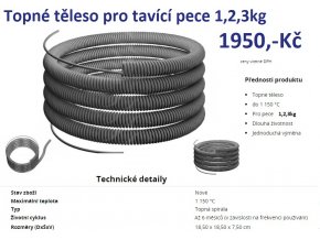 spirála k odporovým pecím 1,2,3kg