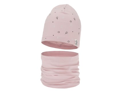 slo pl Jesenny jarny dievcensky bavlneny set ciapka a tunel ruzovy Fiora 13134 1