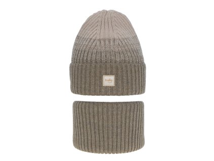 cze pl Komplet zimni divci cepice a tunel bezovy Tasha 9383 2