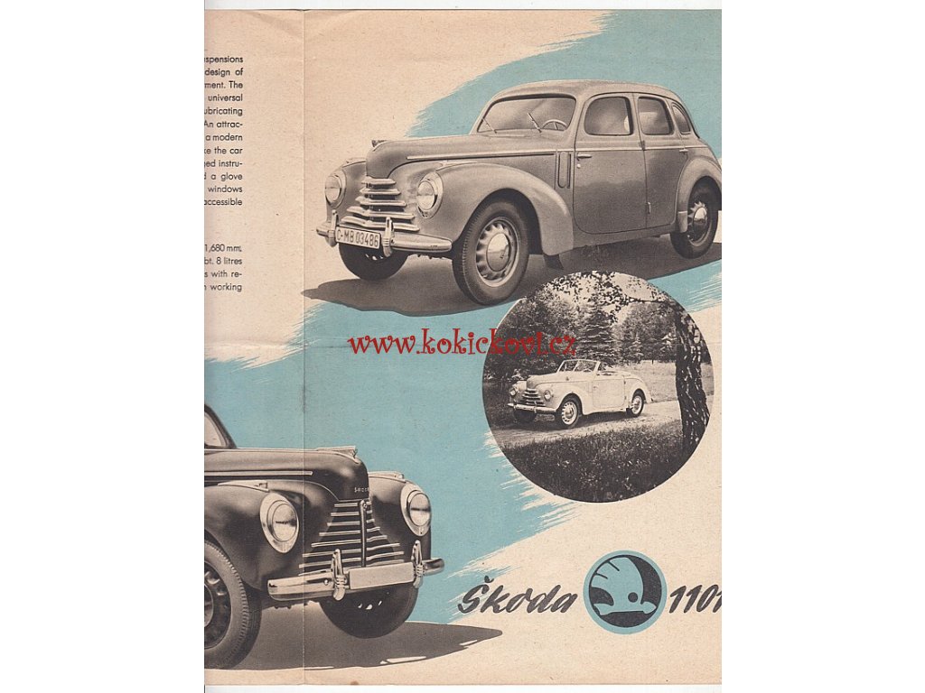 ŠKODA 1101 - REKLAMNÍ PROSPEKT 1949 - KOVO - 8 STRAN MENŠÍ A4 - Antikvariát  Kokíčkovi.cz