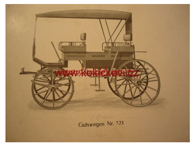 VÝKRES TISK KOČÁRU Z OBDOBÍ 20. > 30. LET ROZMĚRY 24X31 CM
