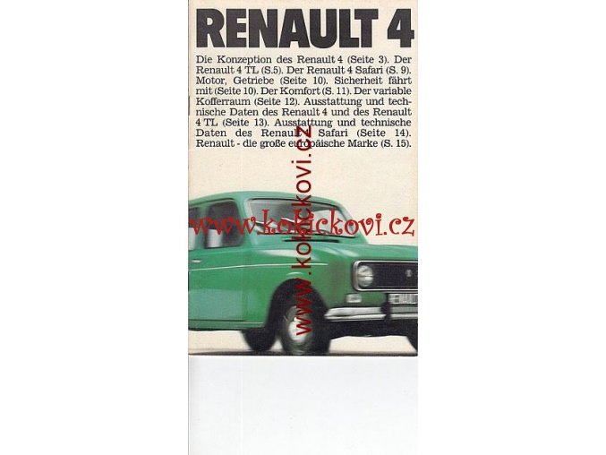 RENAULT 4  PROSPEKT 16 STRAN NĚMECKY