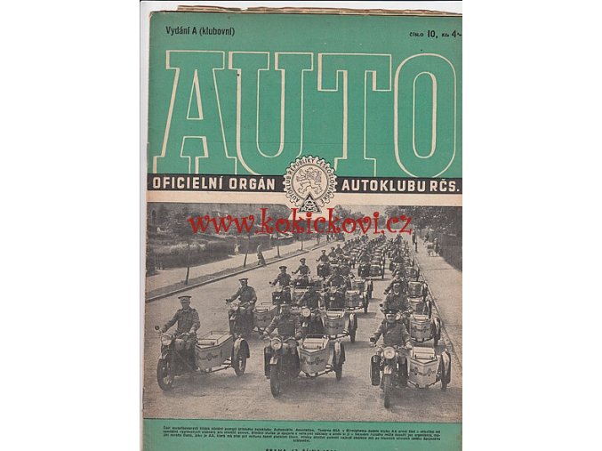 AUTO - ČASOPIS ČS. MOTORISTŮ ČÍSLO A10 ŘÍJEN 1946